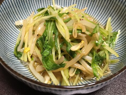 おかずもう一品に☆ もやしと水菜のピリ辛ナムル